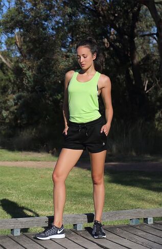 icyzone Tie Back Yoga Tops for Women, Lightweight Workout Athletic Tanks, Breathable Gym Shirts in Saudi Arabia
