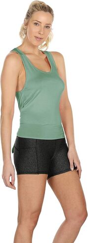 icyzone Tie Back Yoga Tops for Women, Lightweight Workout Athletic Tanks, Breathable Gym Shirts in Kuwait