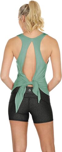 icyzone Tie Back Yoga Tops for Women, Lightweight Workout Athletic Tanks, Breathable Gym Shirts in Kuwait