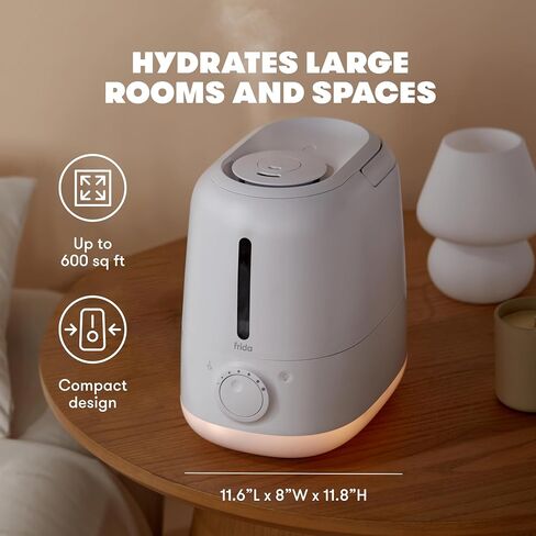 Frida Baby 3-in-1 XL Top Fill Humidifier for Bedroom, 6L Tank Cool Mist Humidifier for Large Rooms + Diffuser, Nightlight, Auto Shut-Off, Quiet, Carry Handle, Night Light, Essential Oil Diffuser in Saudi Arabia