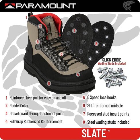 حذاء رجالي من Paramount Outdoors MFBW002-DJX-11 Slate Felt Wading - - 11 in Kuwait