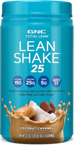 GNC Total Lean Shake 25 Protein Powder | Protein Meal Replacement with Fiber | Fuels Metabolism and Supports Lean Muscle | Vanilla Bean | 16 Servings in Kuwait
