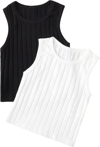 SHENHE البنات 2 قطعة بلا أكمام مضلع متماسكة Crewneck سترة مقصوصة تانك القمم المحاصيل in Saudi Arabia