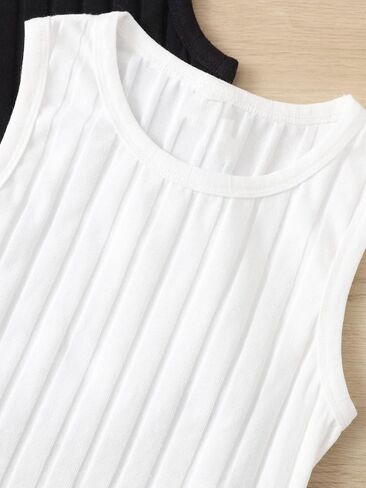 SHENHE البنات 2 قطعة بلا أكمام مضلع متماسكة Crewneck سترة مقصوصة تانك القمم المحاصيل in Saudi Arabia