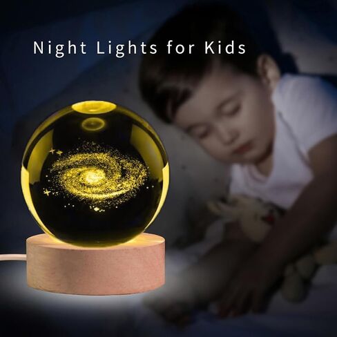 Solar System 3D Crystal Ball with LED Stand, Remote Control, 16 Colors Change, Galaxy Glass Sphere Lamp, Decorative Glass Ball Paperweight Gifts(80mm) in Saudi Arabia