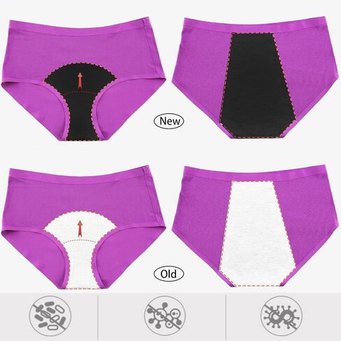 Womens Mesh Period Panties High Waisted Menstrual Leak Proof Underwear Incontinence Protective Briefs(H-4-5-1,Large) in Saudi Arabia