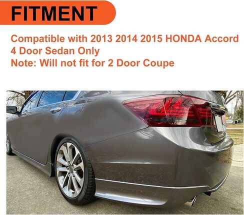 ECOTRIC Rear Side Corner Spats Compatible with 2013-2015 Honda Accord 4DR Underbody Splitters Apron Valance HFP Style in Saudi Arabia