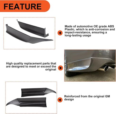 ECOTRIC Rear Side Corner Spats Compatible with 2013-2015 Honda Accord 4DR Underbody Splitters Apron Valance HFP Style in Saudi Arabia