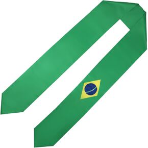 Brazil Flag Graduation Sash/Stole/Scarf 180X13CM Double Sided for Study Aboard International Students Graduation Decoration Item Gift