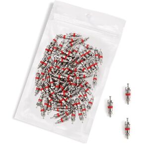 Riseuvo 100Pcs Schrader Tire Valve Core - American/US Valve Stems Core for Most Automotive, RV, ATV & Air Conditioning, Tire Remover Replacement