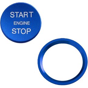 Car Engine Button Cover, Car One-Button Start Stop Push Button Decoration Ring, Car Ignition Button Cover Sticker Cap, Auto Interior Accessories for Audi Q3, Q5, Q7, A4L, A5, A6L, A7, A8 (Silver)