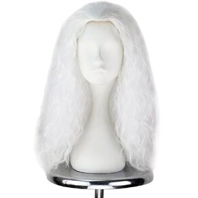 Witch Wig Old Lady Wig Witch Costume for Women Long Grey Wig Cosplay Halloween Hair Replacement Wig