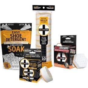 SneakERASERS ERASERS Ultimate Cleaning BundleInstant Sole and Sneaker Cleaner, Overnight Soak, Pre-Moistened, AutoERASERS