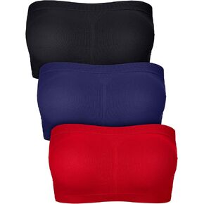 Women Bandeau Bra Padded Strapless Bralette Bra Seamless Bandeau Tube Top Bra