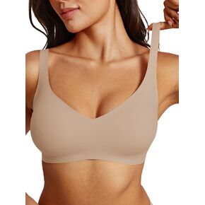 REORIA Womens Lounge Comfortable Adjustable Everyday Bra Seamless Full-Coverage Padded Wirefree Bras for Women
