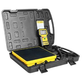 YELLOW JACKET Refrigerant Scale 110 LBS HVAC Freon Scale Ultra-Large LCD Screen High Precision Electronic Refrigerant Charging Weight Scale with Portable Case for All Refrigerant Recovery Tanks