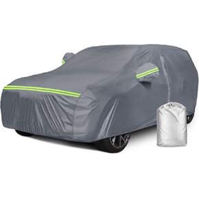 Universal SUV Car Cover, Snow Car Cover Waterproof All Weather for Automobiles Windproof Snow Proof Heavy Duty Outdoor 6 Layers Car Cover with Reflective Strip Fit -YXL (182-201 inches)