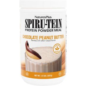 Natures Plus SPIRU-TEIN - Chocolate Peanut Butter - 1.2 lbs, Spirulina Protein Powder - 17 Servings