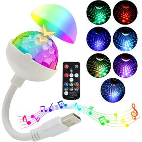 Star Car Roof Light, 360° Adjustable Star Night Light with 6 Light Combinations and Voice Activated Mode, 2-in-1 Portable USB Car Ceiling Interior Lights for Cars/Bedroom Decorations/Party