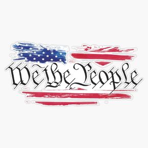 We The People/American Flag Sticker Bumper Sticker Vinyl Decal 5"