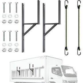 Side Mount Ladder Rack for Trailer, Heavy Duty Steel Ladder Rack for Open/Enclosed Trailer Exterior Wall