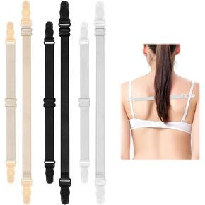 6 Pcs Bra Strap Holders for Slipping Women's Adjustable Bra Strap Clips Non-Slip Bra Clips to Make Racerback Elastic Bra Strap Holder Conceal Keep Bra Straps In Place Bra Accessories Black White Beige