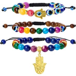 Bivei Chakra Bead Bracelets for Women - 8mm 7 Chakra Bracelet With Real Stones Yoga Gemstone Jewelry 3 Pack