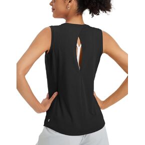 BALEAF Women's Workout Tank Tops Racerback Open Back Top Sleeveless Running Yoga Shirts Loose Fit Athletic Gym Sports