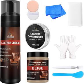 Leather Scratch Repair Balm-Leather Color Restorer for Couches Leather Scratch Remover for Carseat Boots Leather Couch Scratch Repair Couches (White)