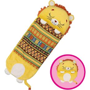 Happy Nappers Pillow & Sleepy Sack- Comfy, Cozy, Compact, Super Soft, Warm, All Season, Sleeping Bag with Pillow- Lion (Medium)