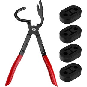 Universal Exhaust Hanger Removal Pliers Muffler Removal Tool and 2 Hole Rubber Exhaust Hanger Kits Compatible with Most Exhaust System(5 PCS)