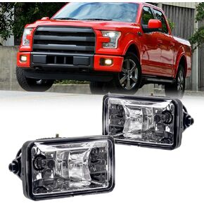 Fog Lights Assembly Replacement For Ford F150 F-150 2015-2020/Super Duty 2017-2018 with H10 12V 42W Halogen Bulbs (Clear Lens) 1 Pair