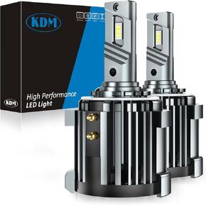 KDM H7 LED Fog Lights 100W 10000 Lm High/Low Beam Replacement Bulb,For VW Tiguan Golf Passat Jetta E0S Benz Sprinter Metris,600% Brightness Cooling Fan Fog Lamp Plug ＆ Play LED Bulb 6000K White, 2Pack
