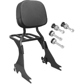 Detachable Passenger Backrest Sissy Bar with Luggage Rack and Docking Hardware Kits fit for Harley Sportster XL 883 1200 2004-2024 (Black)