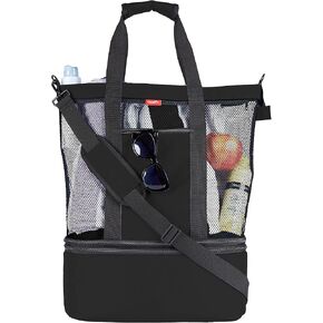 Odyseaco Waterproof Beach Bag with Cooler Compartment - Beach Bags Waterproof Sandproof for Women, Pool Bag & Beach Tote Bag