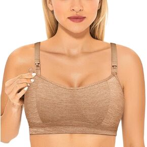 Gratlin Women's Nursing Bras Support Nursing Sports Bra Racerback Wireless Padded Breastfeeding Maternity Bras