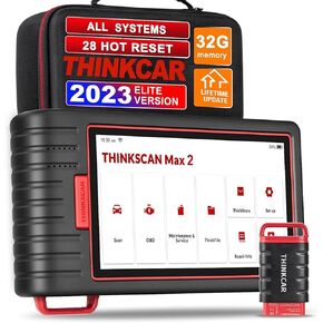 Thinkcar OBD2 Scanner Wireless, Thinkscan Max2 Lifetime Free Upgrade Diagnostic Scan Tool with CAN-FD Protocol, All System Diagnosis & 28+ Resets, ABS Bleed/IMMO/SAS/TPMS/Auto VIN, FCA Autoauth