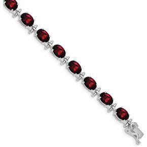 Avariah 14k White Gold Garnet Bracelet - 7"