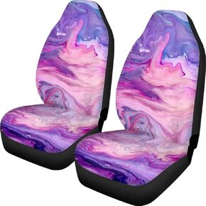 Car Seat Cover Black Curve Front for Cars, Easy to Install Cover Set, Accessories Auto Trucks Van SUV,2 Packs