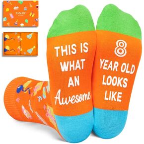 Zmart 8th Birthday Gifts for 8 Year Old Girls Boys, Gifts for Girls Boys Age 8, Socks for 8 Year Old Girls Boys