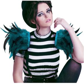L'VOW Gothic Natural Real Feather Epaulet Shrug Shoulder Strap for Halloween Carnival Pack of 2