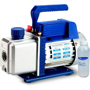 7 CFM Vacuum Pump for AC System - Single-Stage HVAC Vacuum Pump with Vacuum Gauge - 1/2 HP Automotive AC Vacuum Pump - 110V/60Hz Air Conditioning Vacuum Pumps