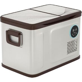 EUHOMY 12 Volt Refrigerator, 37QT Dual Zone Electric Cooler, Car Refrigerator with 12/24V DC 110-240V AC, Car Fridge -4℉~68℉, Portable Freezer Aluminum Interior for Camping, Travel, Truck, Home