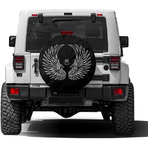 Angel Wings Spare Tire Cover with Backup Camera Hole Wheel Tire Cover Fit Trailer, RV, SUV and Many Vehicle 17inch