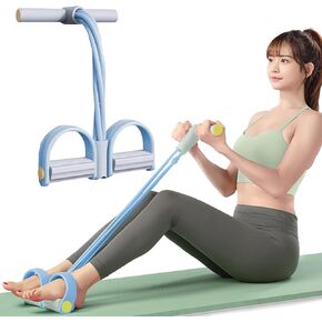Foot Pedal Resistance Band,6-Tube Pedal Puller Resistance Rope,Yoga Elastic Exercise Bands, for Women Jump Fitness, Abdomen/Arm Weight/Waist/Leg Stretching Slimming Training(Green)
