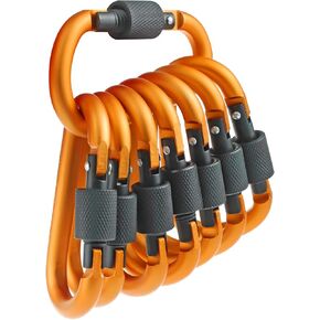 10 Pack Aluminum D Ring Key Rings Hiking Clips Locking Carabiner for Hiking Camping Fishing and Outdoor Use in Kuwait
