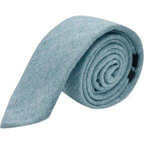 King & Priory Steel Blue Herringbone Necktie, Tweed