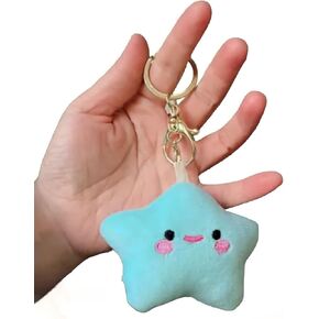 Multicolor plush keychains, plush keychains, star-shaped plushes, stuffed animals, cute plush, small plush, cute keychains