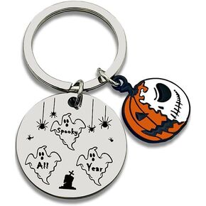 Pumpkin Keychain Halloween Ghost Gift Spooky All Year Keychain Funny Spooky Ghost Jewelry Best Friends Gift BFF Gift