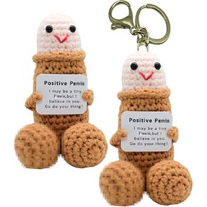 2pcs Positive Handmade Potato - Emotional Encouragement Support Crochet. Fun Birthday Gift for Girlfriends，Friends，Wife and Parents, Includes 1pcs Keychain